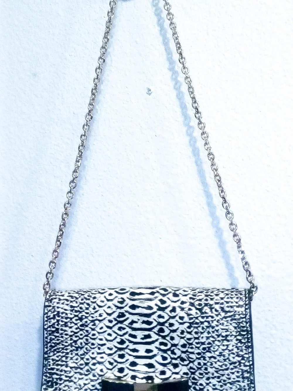 kate spade Black and White Printed Bow Clutch